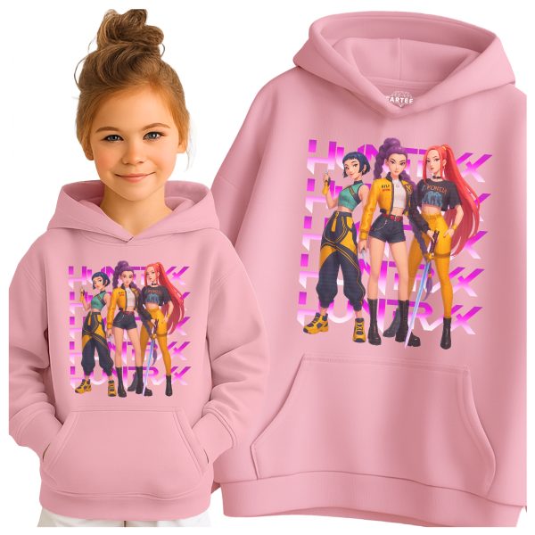 BLUZA BLUZA HUNTRIX K-POP DEMON HUNTERS DZIECIĘCA Z KAPTUREM
