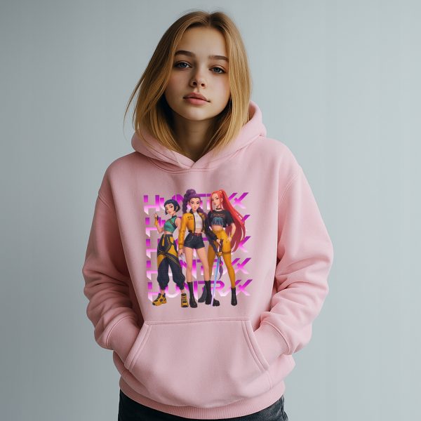 BLUZA BLUZA HUNTRIX K-POP DEMON HUNTERS DZIECIĘCA Z KAPTUREM