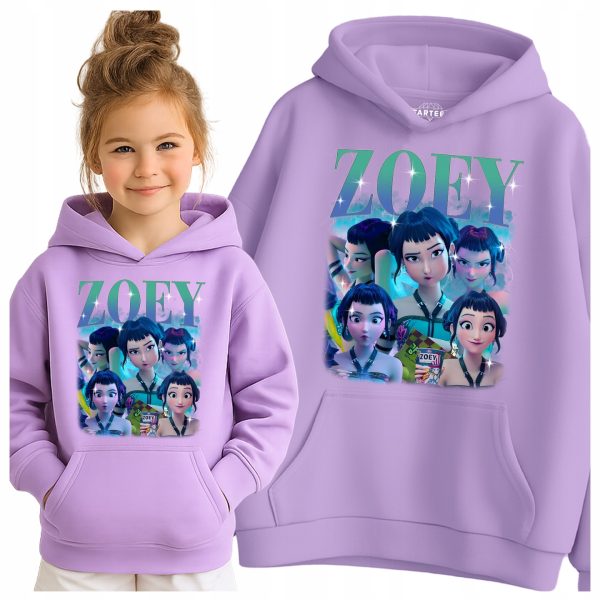 BLUZA HUNTRIX ZOEY K-POP DEMON HUNTERS DZIECIĘCA Z KAPTUREM