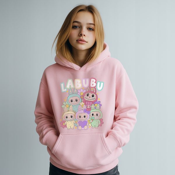 LABUBU BLUZA DZIECIĘCA SŁODKI POTWOREK Z KAPTUREM CIEPŁA