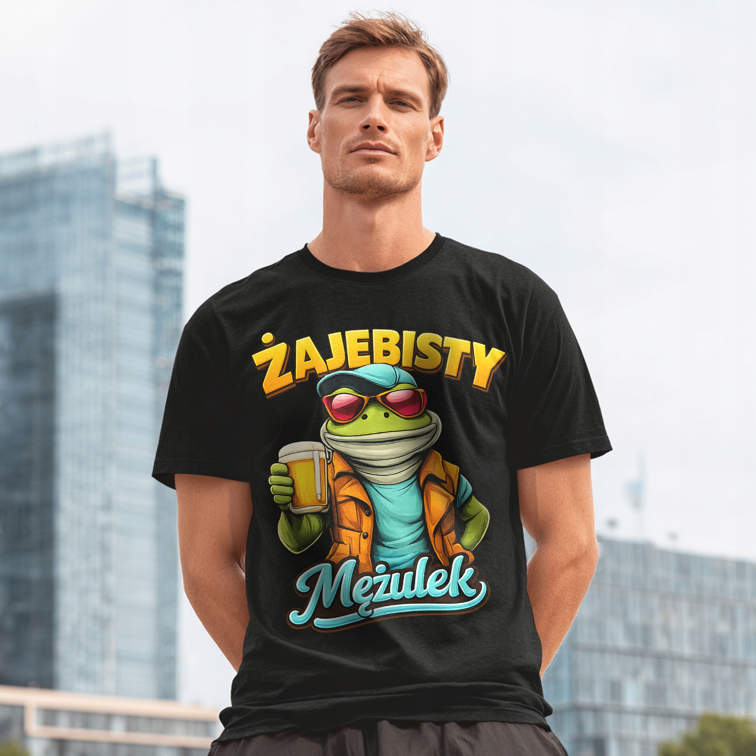 KOSZULKA MĘSKA ŻAJEBISTY MĘŻULEK PREZENT DLA MĘŻA NA WALENTYNKI - obrazek 2