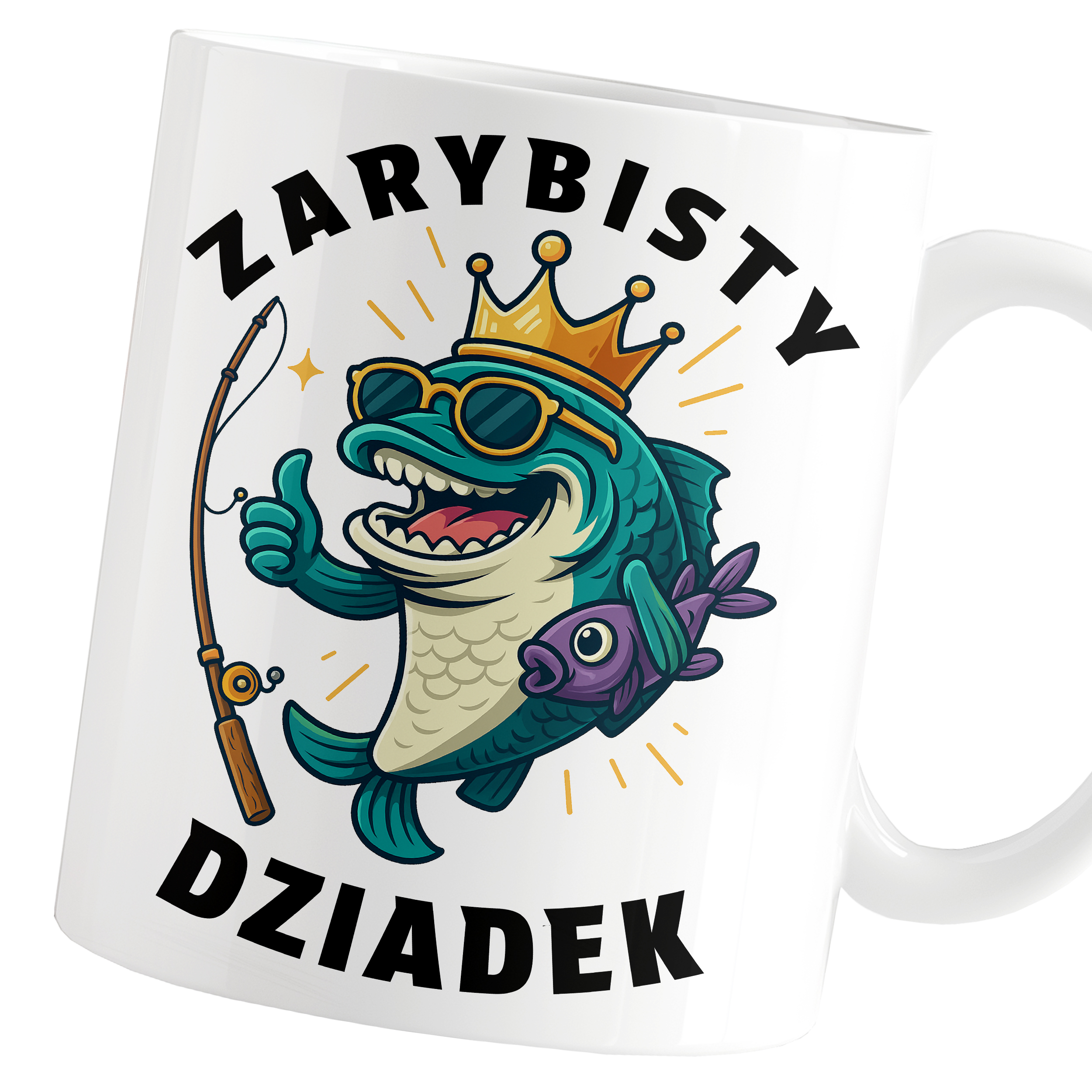 KUBEK DLA DZIADKA ZARYBISTY DZIADEK PREZENT NA DZIEŃ DZIADKA RYBA