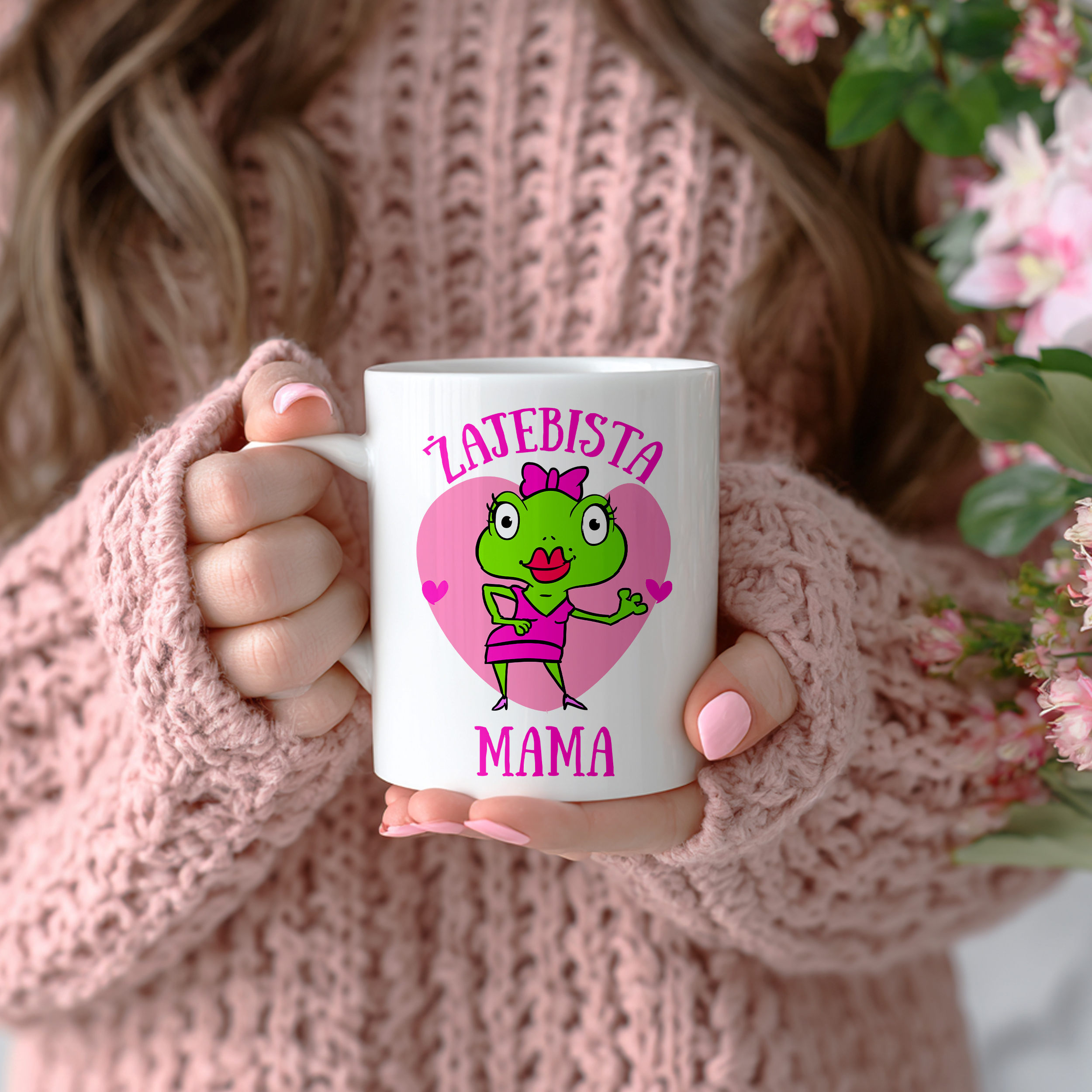 KUBEK ŻAJEBISTA MAMA ŻABKA PREZENT NA DZIEŃ MAMY - obrazek 2