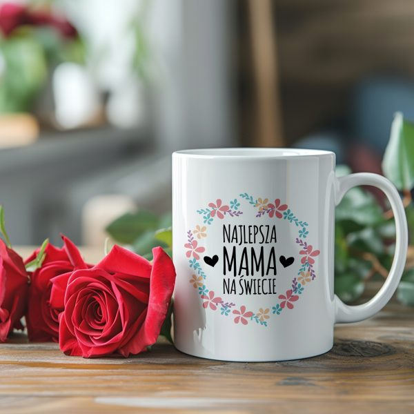 KUBEK Z NADRUKIEM NAJLEPSZA MAMA NA ŚWICIE DZIEŃ MAMY IDEALNY PREZENT