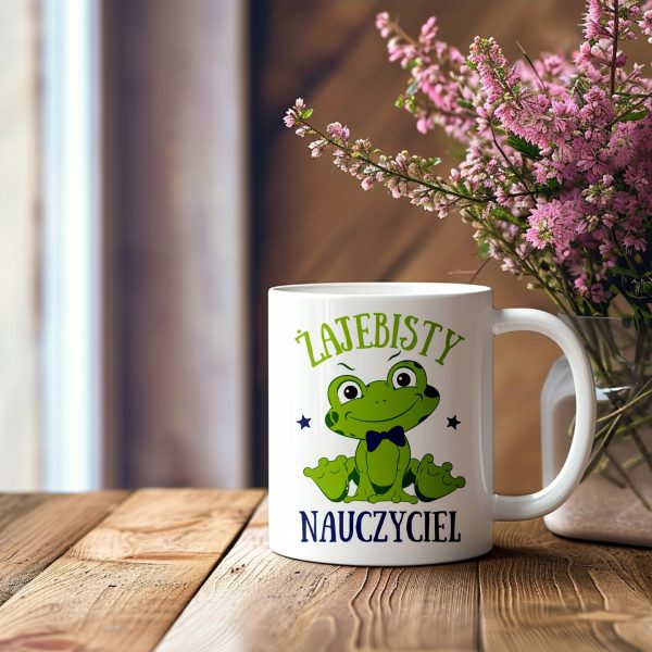 KUBEK Z NADRUKIEM ŻAJEBISTY NAUCZYCIEL PREZENT DLA NAUCZYCIELA NADRUK