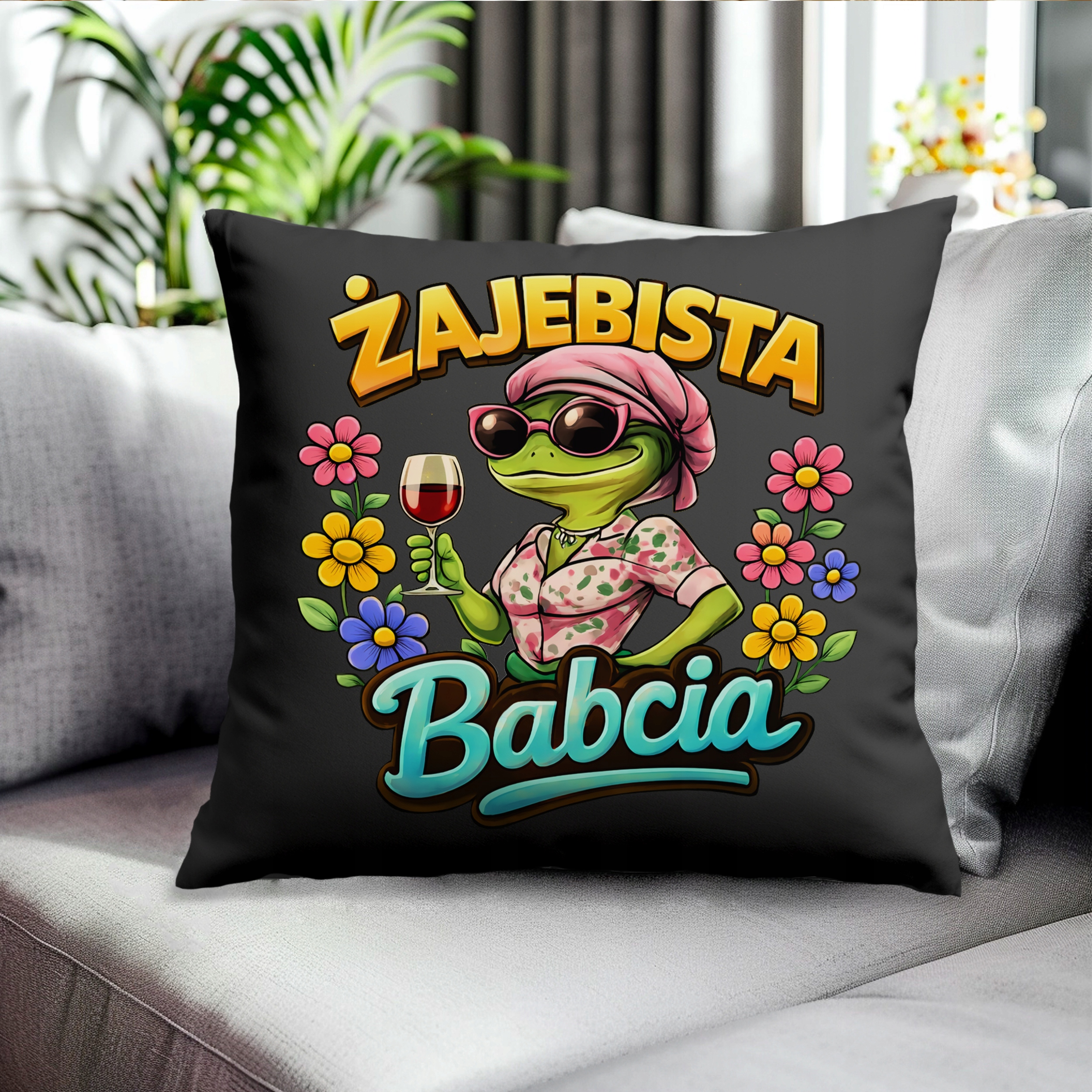PODUSZKA DLA BABCI ŻAJEBISTA BABCIA PREZENT NA DZIEŃ BABCI - obrazek 3
