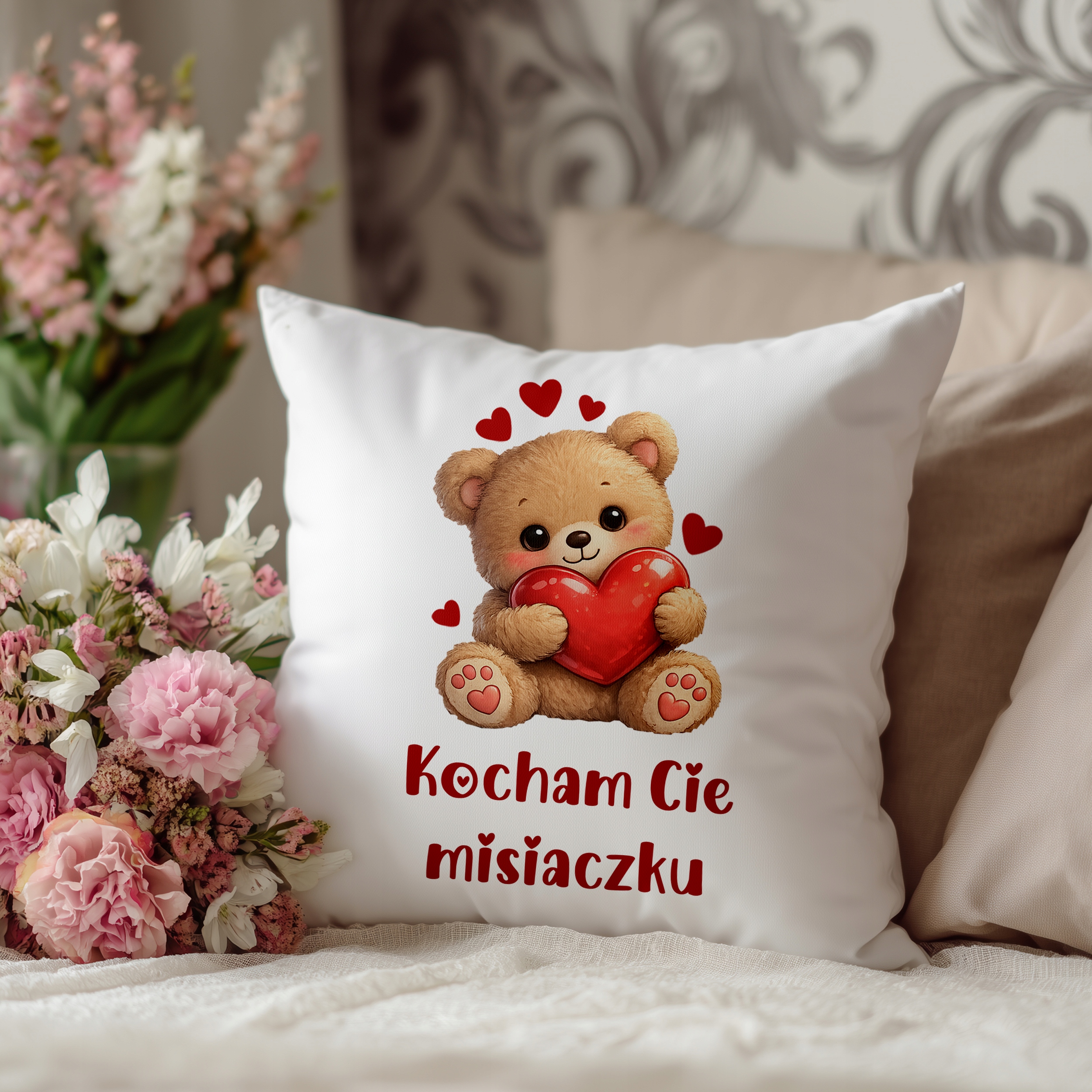 PODUSZKA KOCHAM CIĘ MISIACZKU SŁODKI PREZENT NA WALENTYNKI - obrazek 2