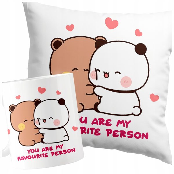 ZESTAW PREZENTOWY BUBU DUDU – YOU ARE MY FAVOURITE PERSON Poduszka + kubek
