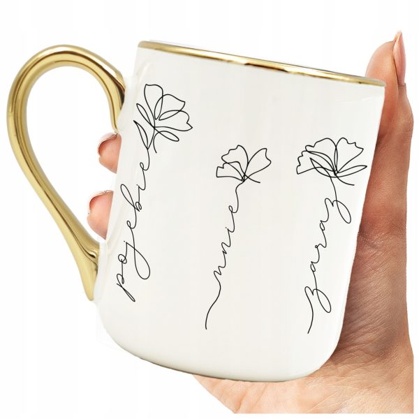 KUBEK DLA KOBIETY POJEBIE MNIE ZARAZ KWIATY PREZENT WIOSENNY