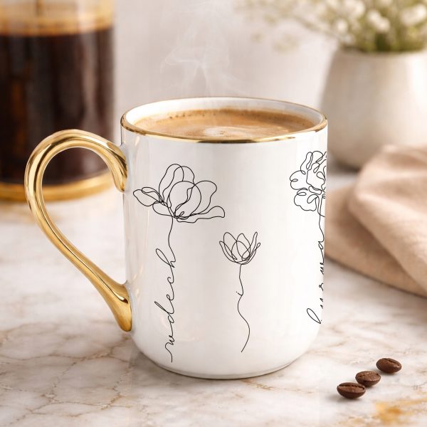 KUBEK DLA KOBIETY WDECH I WYDECH KWIATY PREZENT WIOSENNY