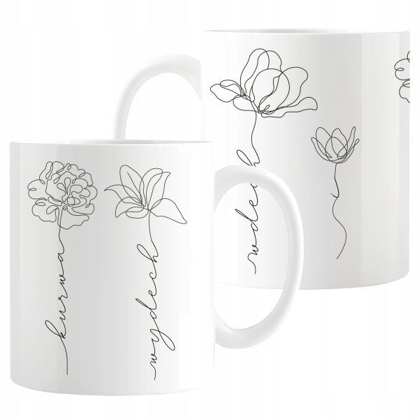 KUBEK DLA KOBIETY WDECH I WYDECH KWIATY PREZENT WIOSENNY