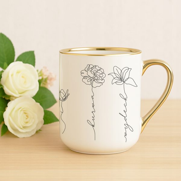 KUBEK DLA KOBIETY WDECH I WYDECH KWIATY PREZENT WIOSENNY