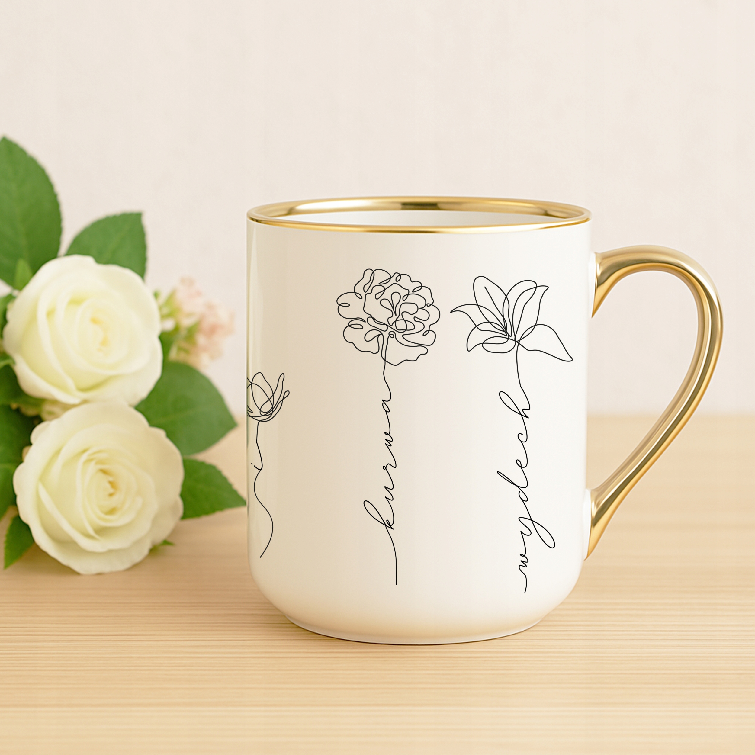 KUBEK DLA KOBIETY WDECH I WYDECH KWIATY PREZENT WIOSENNY - obrazek 3