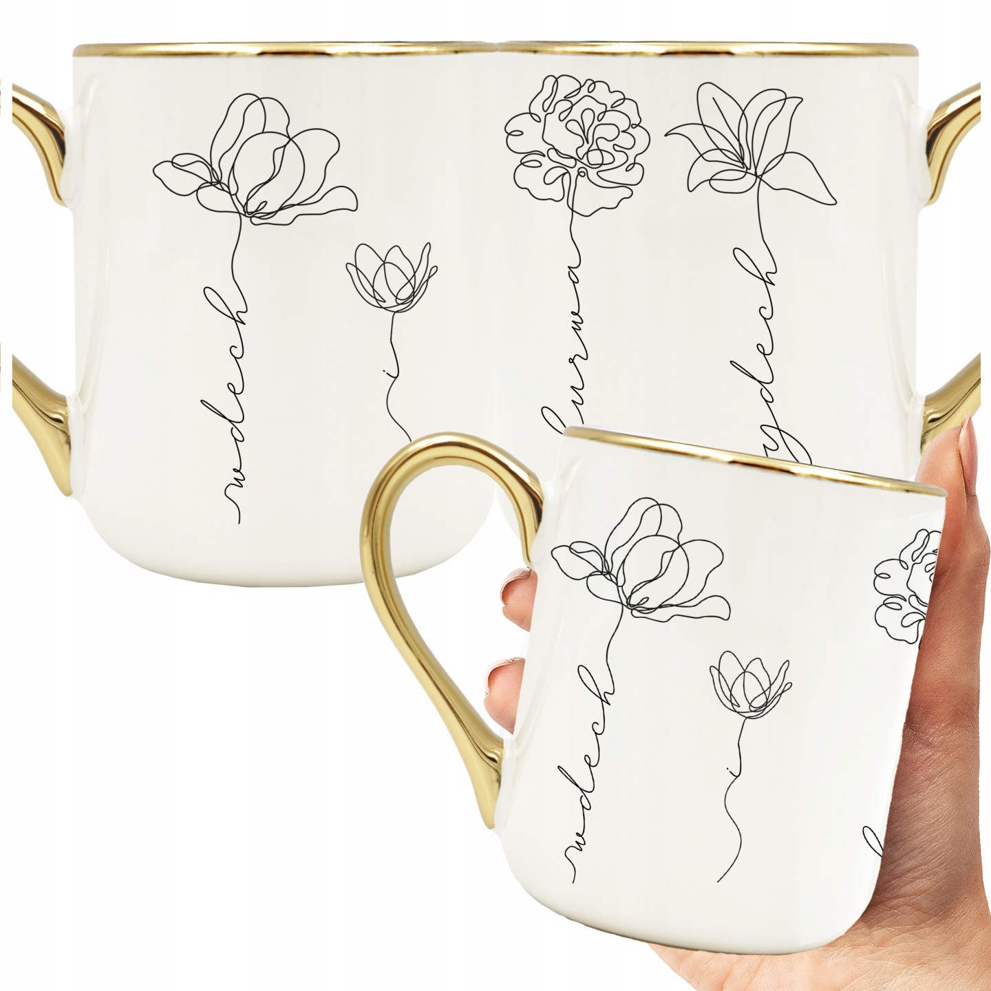 KUBEK DLA KOBIETY WDECH I WYDECH KWIATY PREZENT WIOSENNY