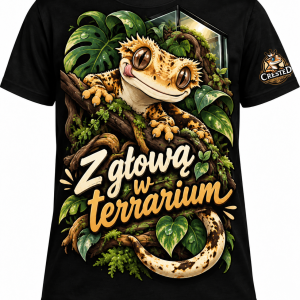 CRESTED Koszulka męska - Z głową w terrarium