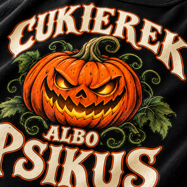 Wizualizacja koszulki Halloween 3 — zbliżenie nadruku