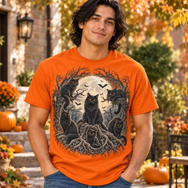 Wizualizacja koszulki Halloween 5 — produkt w użyciu