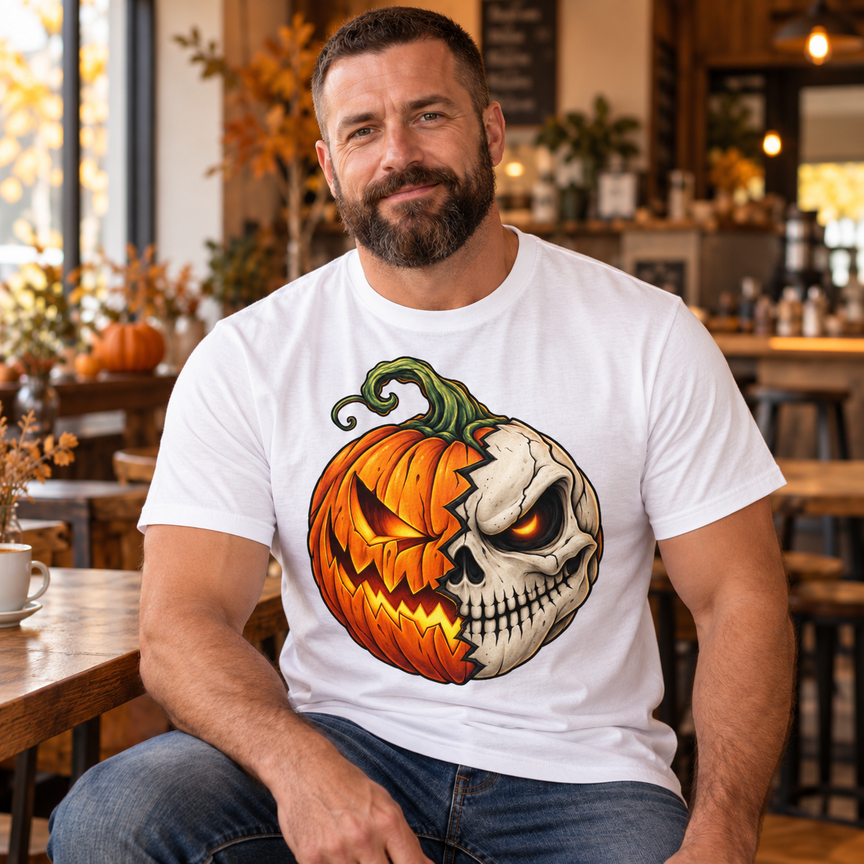 Wizualizacja koszulki Halloween 7 — produkt w użyciu