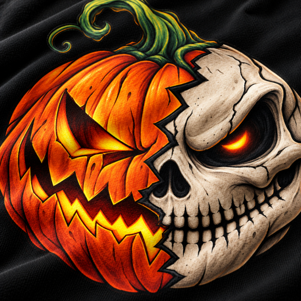 Wizualizacja koszulki Halloween 7 — zbliżenie nadruku