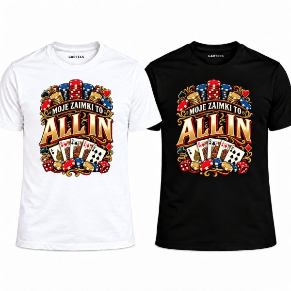 Koszulka męska Moje zaimki to All In poker — zdjęcie 4