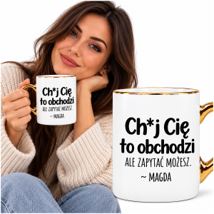 Kubek z humorystycznym napisem i podpisem Magda