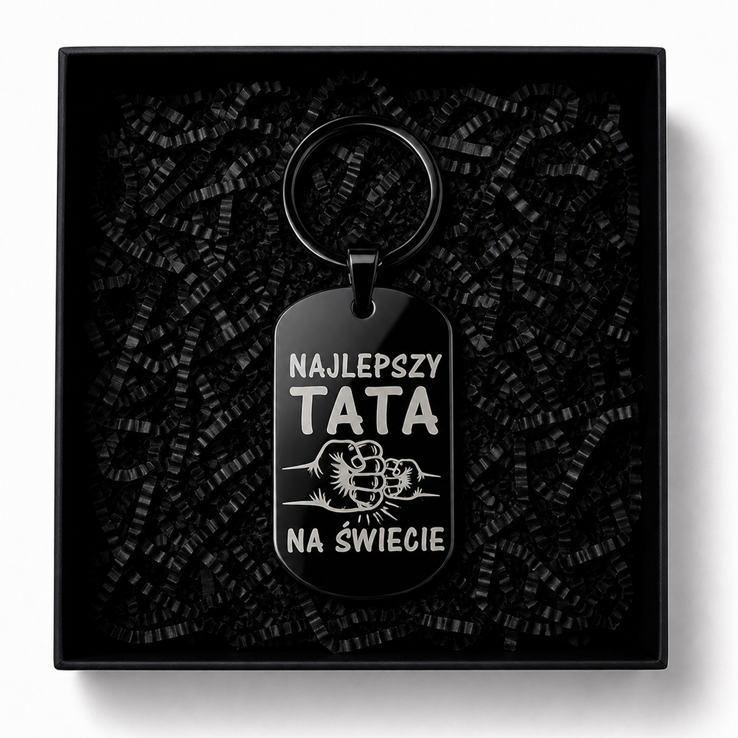 Brelok dla taty Najlepszy Tata na świecie z grawerem i pudełkiem - obrazek 2