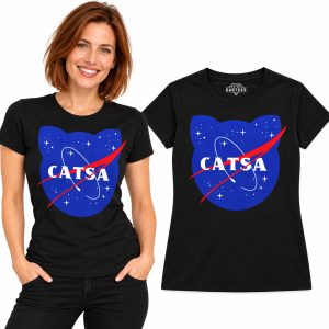 Koszulka damska CATSA kot w kosmosie