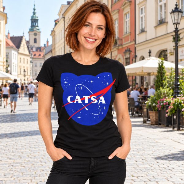 Koszulka damska CATSA kot w kosmosie