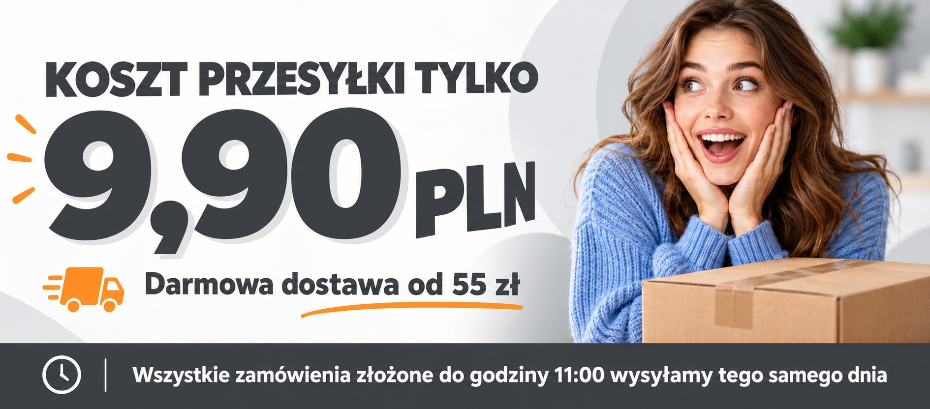 Koszt przesyłki tylko 9,90 PLN. Darmowa dostawa od 55 zł. Zamówienia do 11:00 wysyłamy tego samego dnia.