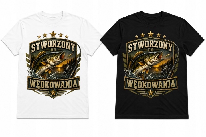 Koszulka męska Stworzony do wędkowania - obrazek 2