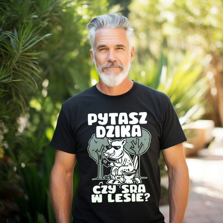 Koszulka męska Pytasz dzika czy sra w lesie - obrazek 3
