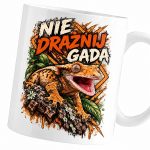 Kubek 330 ml Nie drażnij gada – zbliżenie nadruku