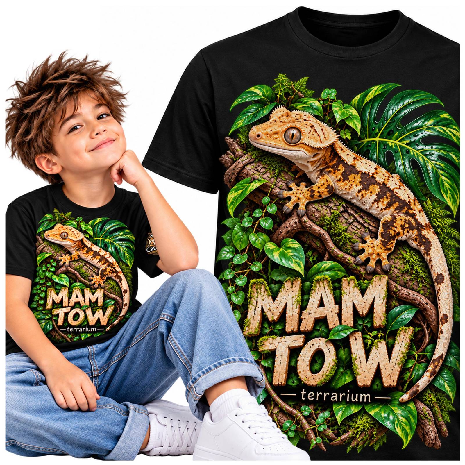 Koszulka dziecięca - Mam to w terrarium - CRESTED KINGDOM PL