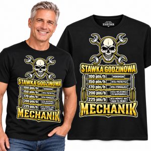 KOSZULKA MĘSKA MECHANIK STAWKA GODZINOWA ŚMIESZNY PREZENT