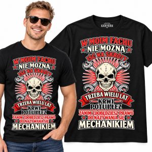 KOSZULKA MĘSKA MECHANIK TRZEBA WIELU LAT PREZENT DO WARSZTATU
